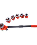 Portable Ratchet Pipe Threading Kit With Six Dies And Case Manual Gas Pipe Threader For Copper Steel And PVC Lines