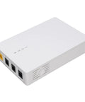 Mini Ups 6000 Mah Backup Juice For Router Modem Keep Your Home Internet Running Smooth During Unexpected Blackouts Dual DC Ports Plug And Play Lifesaver, white backup power module with multiple ports.
