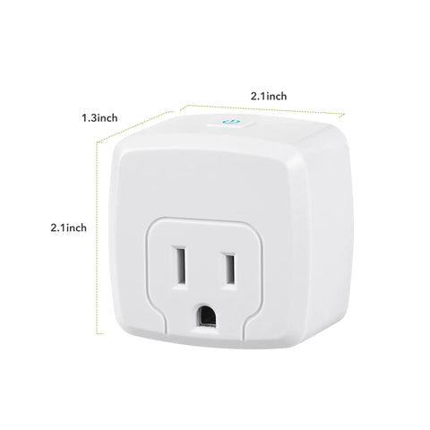 Smart Plug Mini 15A WiFi Outlet Works With Alexa And Google Assistant, Remote Control With Timer, white compact design