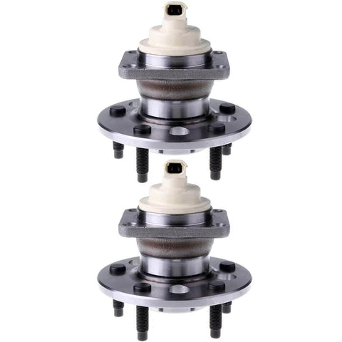 Rear Hub with Sealed Ball Bearing and Wheel Speed Sensor, 5-Lug, Pre-Greased Sealed Bearing Direct Fit 2-Pack for Buick