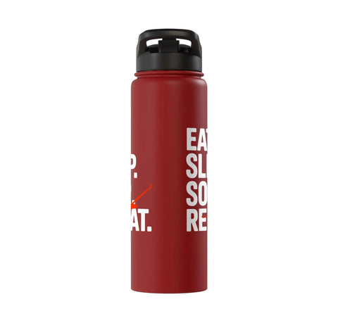 Red Glider Pilot Stainless Steel Insulated Water Bottle For Sailplane Enthusiasts with text design