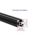4 Pack 200mm Aluminum Extrusion V Slot 2020 European Standard Anodized Profile Frame For 3D Printer Parts Linear Rail CNC DIY Equipment In Electrophoresis Black, 200mm length