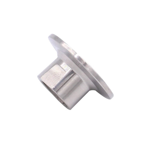 DERNORD sanitary tri-clamp to 1/2 in NPT female adapter, stainless steel, side view