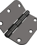 Matte Black Art Deco Door Hinges 6 Pack 3.5x3.5 Inches Heavy Duty Iron And Steel Rust Resistant Four Hole Door Mount