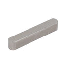 Front view of Pro Grade 304 Stainless Steel Key Stock Keystock 30mm By 5mm By 5mm Silver Tone for metalworking.