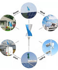 Dope 3KW Wind Turbine Generator Kit For Home Use With Vertical Axis Wind Turbine 24V 48V 96V System illustrated in various setups