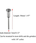 One Eighth Inch Cut Off Wheel High Speed Steel Screw Mandrel Shank Holder, 3mm shank diameter, 50mm length, for rotary tool bits
