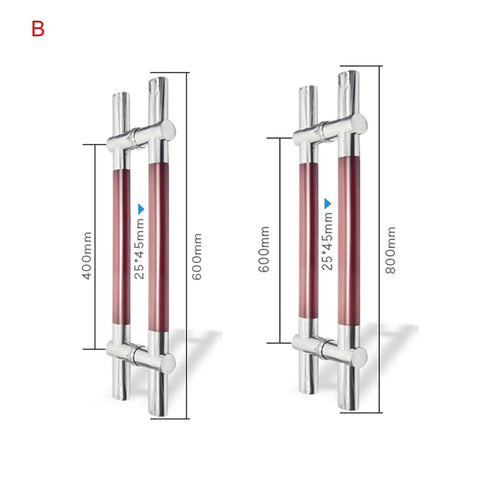 Top Shelf Stainless Steel Wood Grain Barn Door Handle Featuring An Adjustable Flat Tube Design With Rock Solid Push Pull Mechanics For No Sweat Installations And Quick Room Revamps