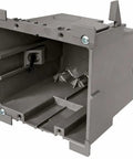 Two Gang Retrofit Wall Box For Old Work Stud Or No Stud Mount Dual Mount One And A Half Inch Toggle Depth front view