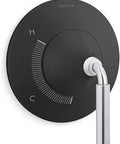 Tone Rite Single Handle Shower Valve Trim For Precise Temperature Control ADA Ergonomic Design in Matte Black