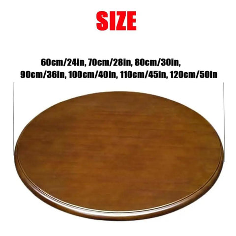 Smooth Rotating Wood Lazy Susan Turntable Serving Tray For Gatherings And Dinners Sturdy Heavy Duty Base, 24 to 50-inch size options.
