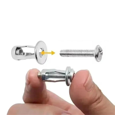 Petal Shape Rivet Nut Screws Kit For Sheet Metal Expansion Bolts Set M4 M5 M6 180 Pieces Heavy Duty Locking System For Strong Mounts Easy Install Precise Thread Match Durable Metal Construction, hand holding M6 insert