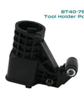 Kickass BT40 75 Degree Tool Holder Pot For CNC Milling Machines Straight Shank Storage Cup, black plastic design with grip features.
