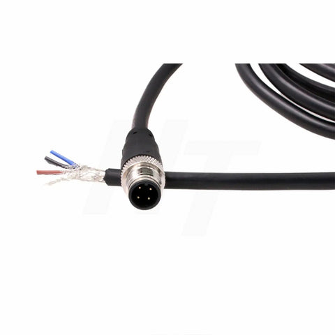 M12 A Code 4 Pin Male Aviation Power Cable For Sensor And Encoder To Bare Wire For Industrial Control Automation DeviceNet CANopen IO Link Profibus 2m
