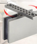 Heavy Duty 304 Stainless Steel Glass Shower Hinge that Handles the Heat with a Brushed Finish and Rock Solid 90 Degree Pivot for Total Peace of Mind on Your Shower Door, detailed view showing pivot mechanism.