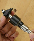 Hand holding CNC Milling Extension Rod 25mm Shank ER25 Collet Holder Straight Chuck, 100mm Length, Precision Ground