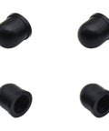 4 Pack Skateboard Truck Pivot Cups 12 mm For Most Skateboards PU Stand Protectors, black, top view, 9 mm inner, 12.5 mm outer