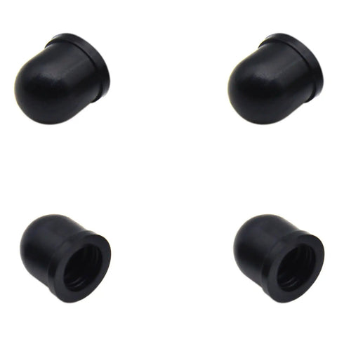 4 Pack Skateboard Truck Pivot Cups 12 mm For Most Skateboards PU Stand Protectors, black, top view, 9 mm inner, 12.5 mm outer