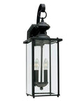 Jamestowne Outdoor Wall Sconce 2-Light Exterior Lantern With 7W Total Black Finish Weatherproof Aluminum Housing