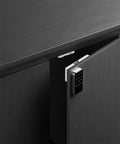 Heavy Duty RFID Lock For Gym Lockers With Password And Keycard Access Secure Cabinet Padlock For Office Drawers mounted on a cabinet.