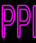 Purple Puppies LED Neon Sign With Dimmer For Indoor Vibe 10 Inch Tall By 24 Inch Wide Black Square Cut Acrylic Backing