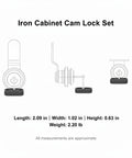 Diagram of Multipurpose Iron Cam Lock For Metal Cabinets, File Drawers, And Lockers with Silver Finish Replacement Hardware