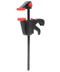 Dead Serious Six Inch Woodworking Bar Clamp With Long Rod Frame For Tight Corners And Zero Fuss One Handed Operation.