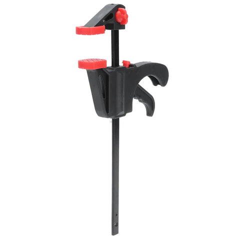 Dead Serious Six Inch Woodworking Bar Clamp With Long Rod Frame For Tight Corners And Zero Fuss One Handed Operation.