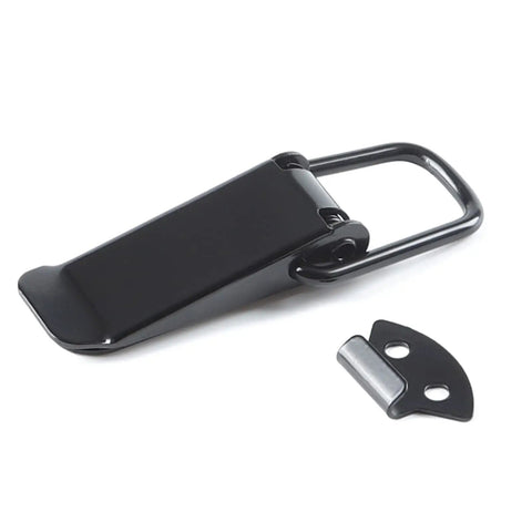 Heavy Duty Car Bumper Release Hook Clips Kit For Trunk Universal Fasteners Durable Hasp Clip Set For Front And Rear Bumpers Easy Install No Fuss Trunk Release Keeps Bumpers In Place, black metal clips