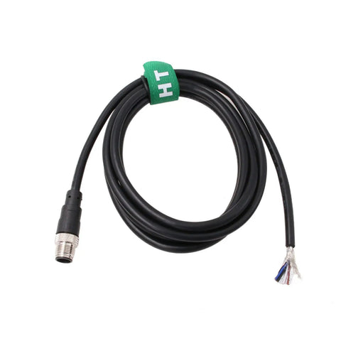 M12 A Code 4 Pin Male Aviation Power Cable for Sensor and Encoder, bare wire, 2m length, industrial control use