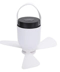 Dpofirs USB Rechargeable Ceiling Fan with LED Lamp, Remote Controlled, compact design with white body and three blades