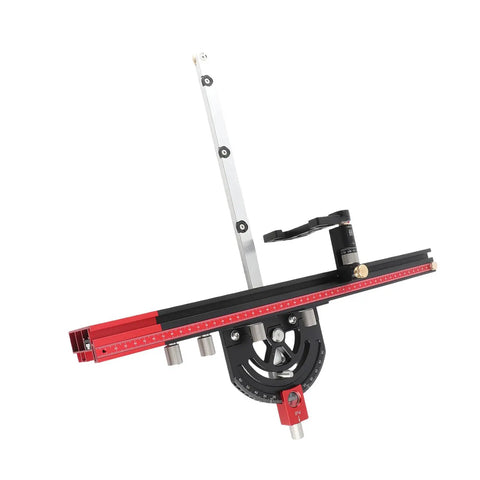 Heavy Duty Table Saw Miter Guide With 13 Positive Angle Stops And Smooth Gliding Track For Dead On Cuts Adjustable From Minus Sixty To Plus Sixty Degrees Reliable Woodworking Jig That Pros Absolutely Love, showing adjustable angle scale and precision track.