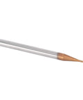 End mill, 4-flute carbide cutting tool with 10 mm blade length; silver shank and copper-colored cutting tip