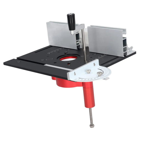 Heavy Duty Router Table Insert Plate With Slick Lift Base Kit And Built Tough Support Rod For No Hassle Woodworking Builds