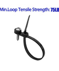 Tough As Nails Heavy Duty Zip Ties With Mounting Head And Screw Hole, 7.5 Inch, 75 Lbs Load, 110 Pack Nylon Cable Ties