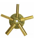 Brass Clock Key For Winding Clocks Universal 5 Prong Set in a circular design