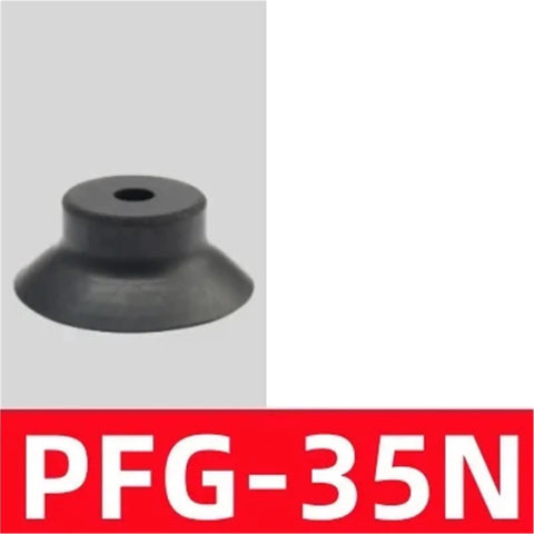 Industrial Pneumatic Manipulator Vacuum Suction Cup For PF PFG PA Lines Gray Silicone Nozzle High Power Gripper Adapter showing a black silicone suction cup.
