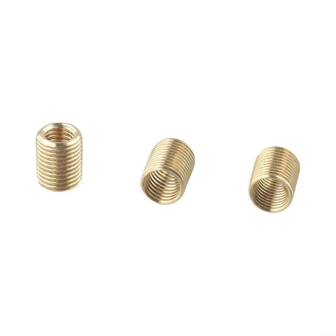 Shift Knob Thread Adapter Kit, 3 Pieces, Aluminum Alloy Nut Inserts M10x1.25 M10x1.5 M8x1.25, Gold Finish, displayed in three pieces