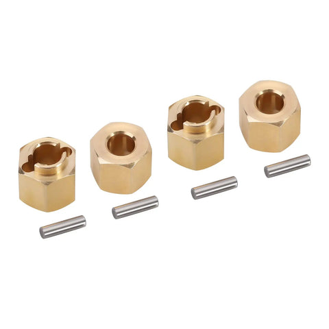 Beefy Brass Wheel Hex Hub Extenders Six Millimeter And Two Millimeter Adapters For One Eighteenth Scale RC Crawler TRX4M Upgrade Parts
