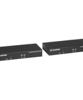 Road Ready Kvm Console Extender Serving Up Buttery Smooth 4K Video Over Fiber Optic Cables Plug And Play Rack Mount Kit with transmitter and receiver.