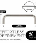 Diagram of 4 Inch Wire Cabinet Handles 10 Pack Satin Nickel Brushed Chrome, showing top view and dimensions in commercial use.