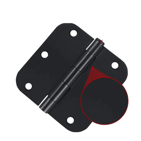 Single Pack Matte Black Door Hinges 3.5 Inch With 5/8 Radius Corners, sleek low profile design, standard hinge for smooth operation