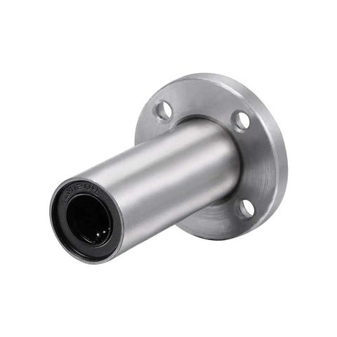 Rock Solid 12mm Linear Flanged Ball Bearing Slide Block With Slick Chrome Steel Balls For Precision Motion Control showing alloy steel flanged housing.