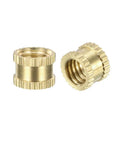 Two 50Pcs Brass Knurled Threaded Inserts For Embedding M6 x 6mm Length, 8mm OD, Gold Tone Nut Inserts For Wood And Plastic