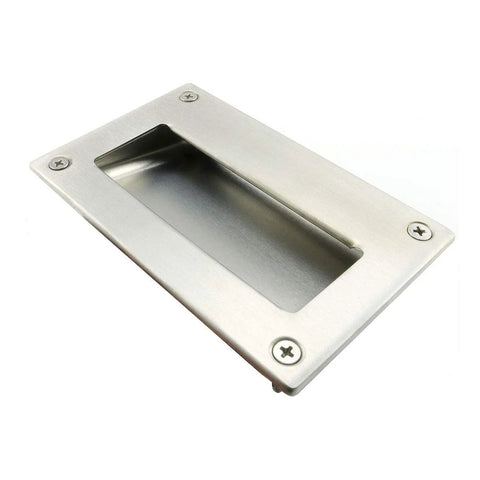 2 Pack 5x3.2 Inch Stainless Steel Hidden Recessed Flush Pull Handles Square Concealed Furniture Hardware For Doors, Drawers, Cupboards And Cabinets, Ideal For Sliding Doors, Rust Resistant, High Hardness, Non Toxic Finish.
