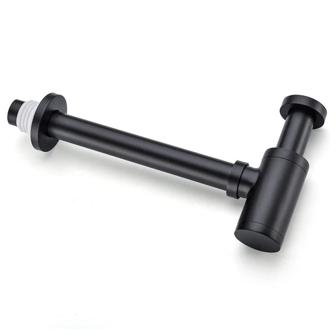 Brass Round Bottle P Trap One And A Quarter Inch Adjustable Sink Waste Trap Drain Kit In Matte Black Built Tough For Bathroom Basins Rustproof And Anti Corrosion Plumbing Part