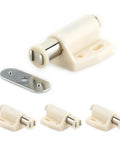 Push To Open Magnetic Cabinet Catches Heavy Duty Latch Lock Hidden Handle 4 Pack White for Easy Access on white background