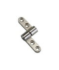 360° zinc alloy adjustable torque hinge with damping; close-up view of two 3-hole mounting plates