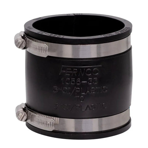 3 Inch Flexible DWV Pipe Coupling Unshielded Connector For PVC ABS Cast Iron And Steel Slip On Repair Coupler With Stainless Bands