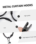 10 Pack Metal Curtain Rings With Clips Rustproof Hanging Curtain Hooks shown for quality and wear resistance details